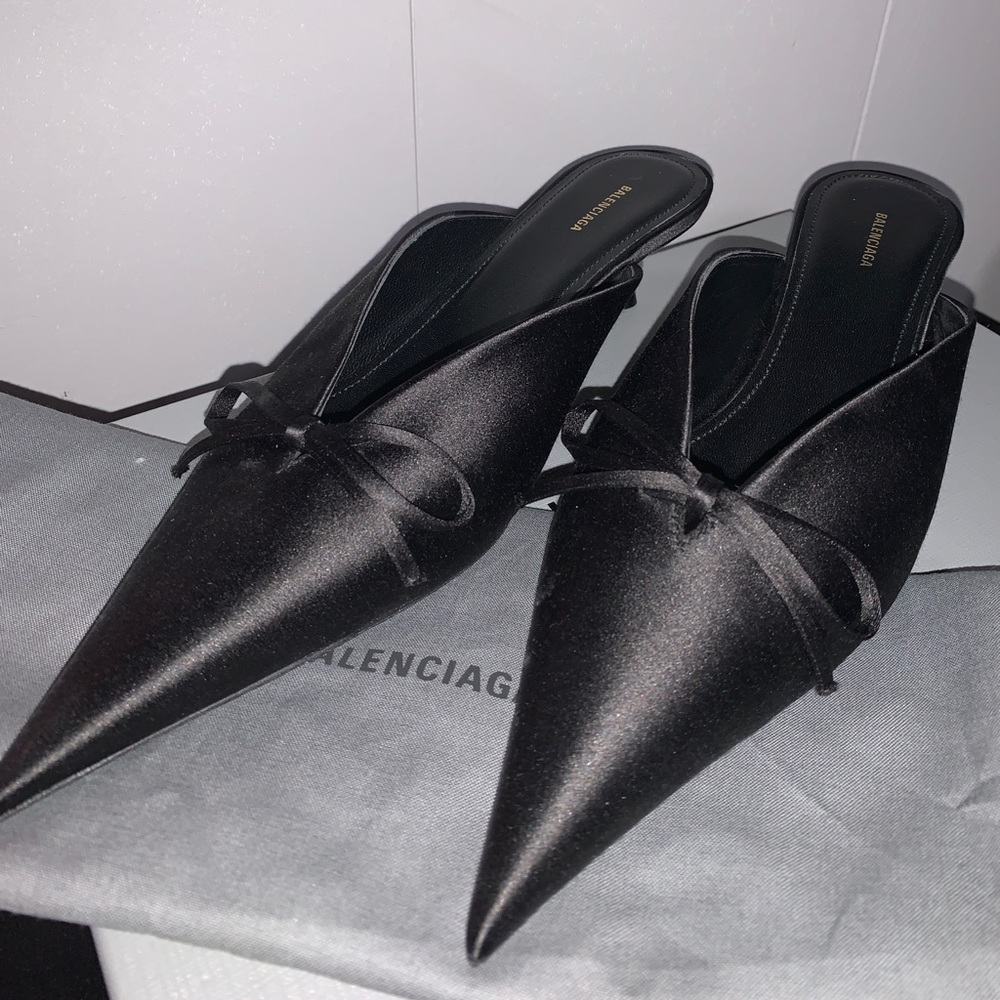 Balenciaga Satin Knife Mules